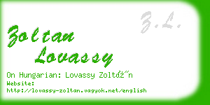 zoltan lovassy business card